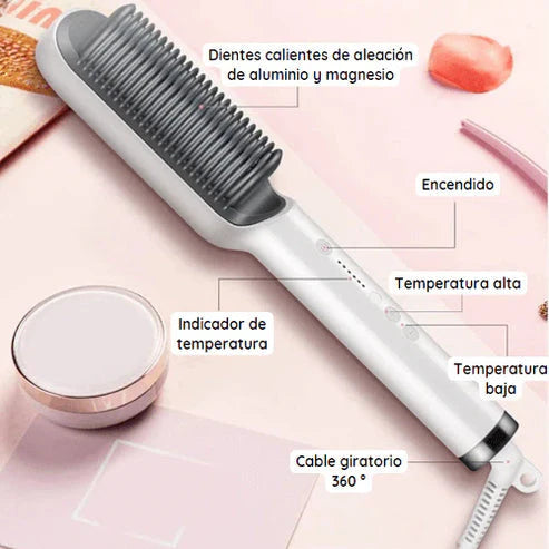 Cepillo Alisador 3 en 1 | Alisa, hidrata, modela, alinea y combate el frizz